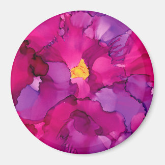 Lila Magenta Abstrakte Blume Magnet
