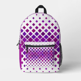 Lila Magenta Diamonds Design Back Pack Bedruckter Rucksack