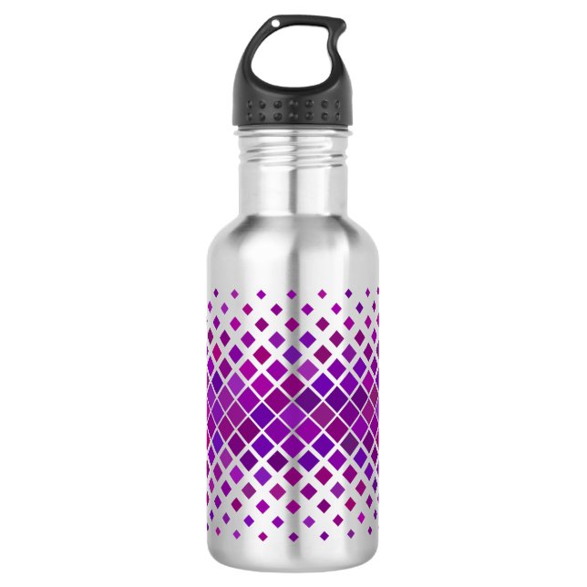 Lila Magenta Diamonds Design Wasserflasche (Vorderseite)
