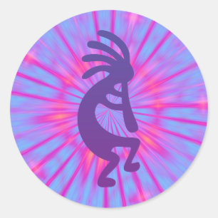Lila Magic Kokopelli Runder Aufkleber