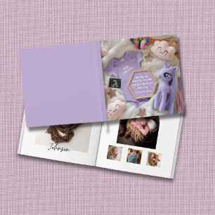Lila Magical Unicorn Baby Foto buchen Gästebuch