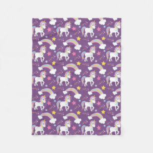Lila magische Regenbogenunicorn-Fleece-Decke Fleecedecke