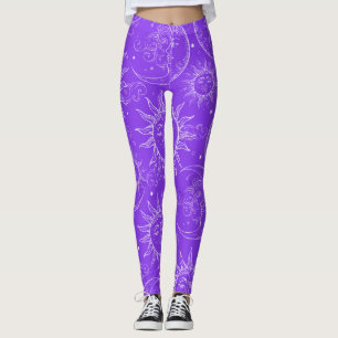 Lila Magische Vintage Sonnenstrahlen Leggings