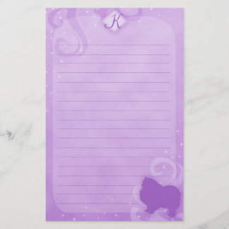 Lila magisches Keeshond-Briefpapier Briefpapier