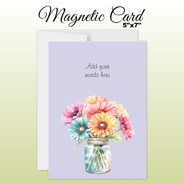 Lila Magnetkarte für den Blütentext Magneteinladung (Von Creator hochgeladen)