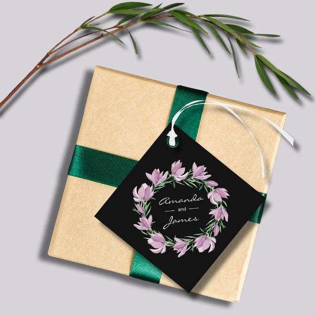 Lila Magnolia Geschenkanhänger (Purple Magnolia Floral Watercolor Favor Tags)