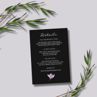 Lila Magnolien auf Schwarz-Flora-Hochzeit Details