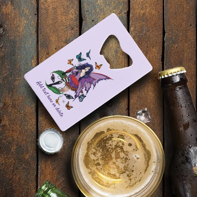 Lila Mairy Mushroom Butterflies Geldbeutel Flaschenöffner (Von Creator hochgeladen)