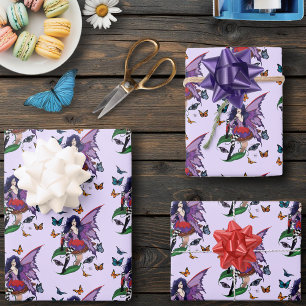 Lila Mairy Mushroom Butterflies Geschenkpapier Set