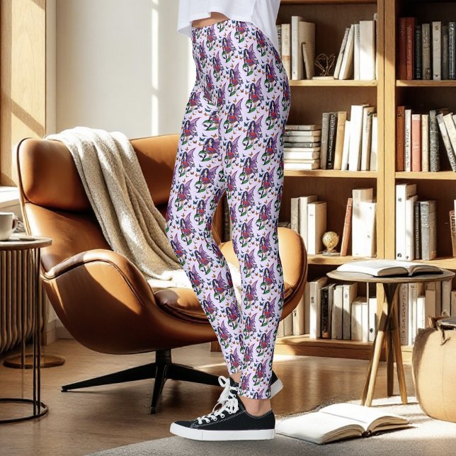 Lila Mairy Mushroom Butterflies Leggings (Von Creator hochgeladen)