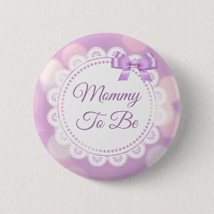 Lila Mama als Babydusche Button