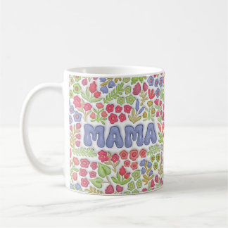 Lila Mama Boho Blumen 3D Effekt Kaffeetasse