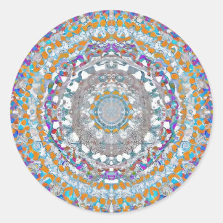 Lila Mandala Classic Round Sticker