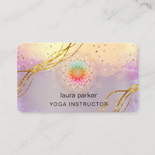 Lila Mandala Gold Meditation Holistischer Yoga Bus Visitenkarte