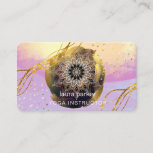 Lila Mandala Gold Meditation Yoga Health Visitenkarte