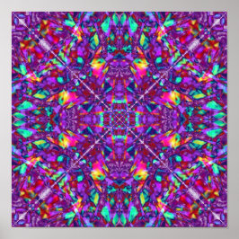 Lila Mandala Hippie Pattern Poster