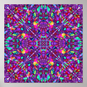 Lila Mandala Hippie Pattern Poster