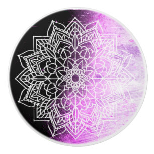 Lila Mandala Keramikknauf