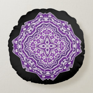 lila Mandala-Kissen Rundes Kissen