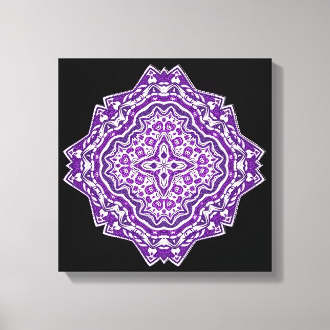 lila Mandala-Leinwand Leinwanddruck (Vorderseite)
