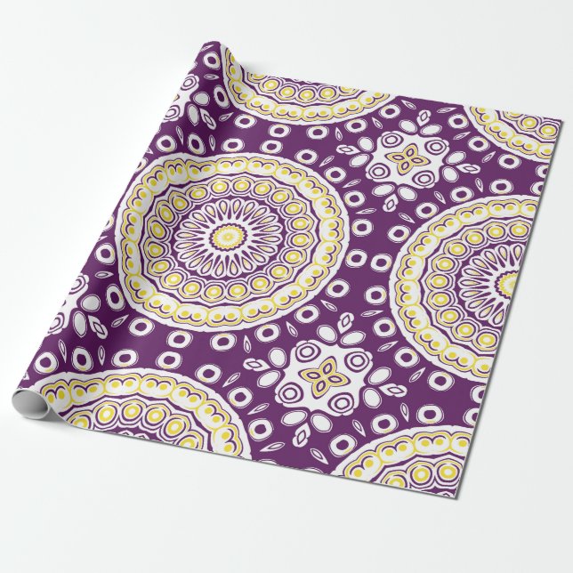 Lila Mandala-Muster Geschenkpapier (Ungerollt)
