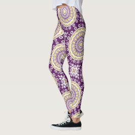 Lila Mandala-Muster Leggings