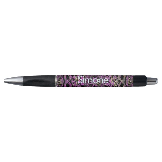 Lila Mandala Pen Kugelschreiber (Vorderseite)