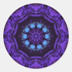 Lila Mandala Runder Aufkleber