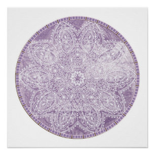 Lila Mandalagrunge-Kreis-Meditation Poster