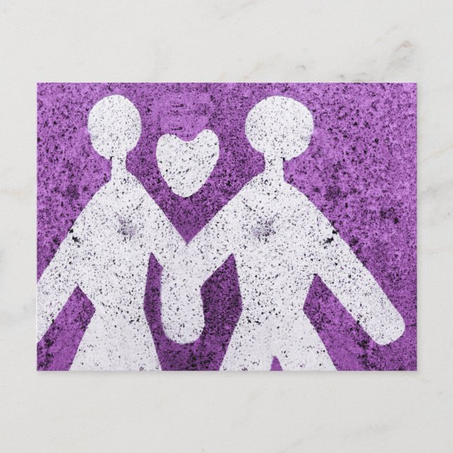 Lila Männer und Frauen in Liebe in Italien Postkarte (Vorderseite)