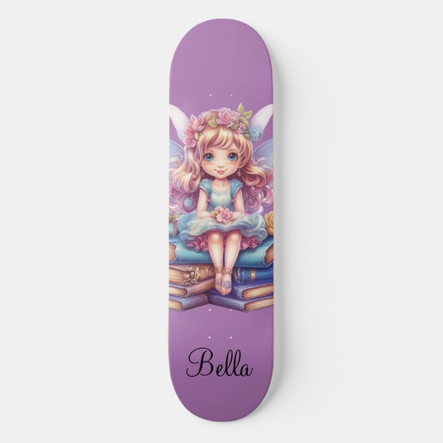 lila Märchenmagie Skateboard (Vorderseite)