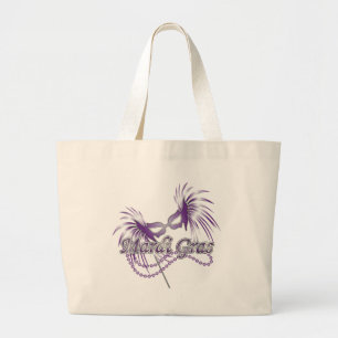 Lila Mardi Gras Mask Jumbo Stoffbeutel