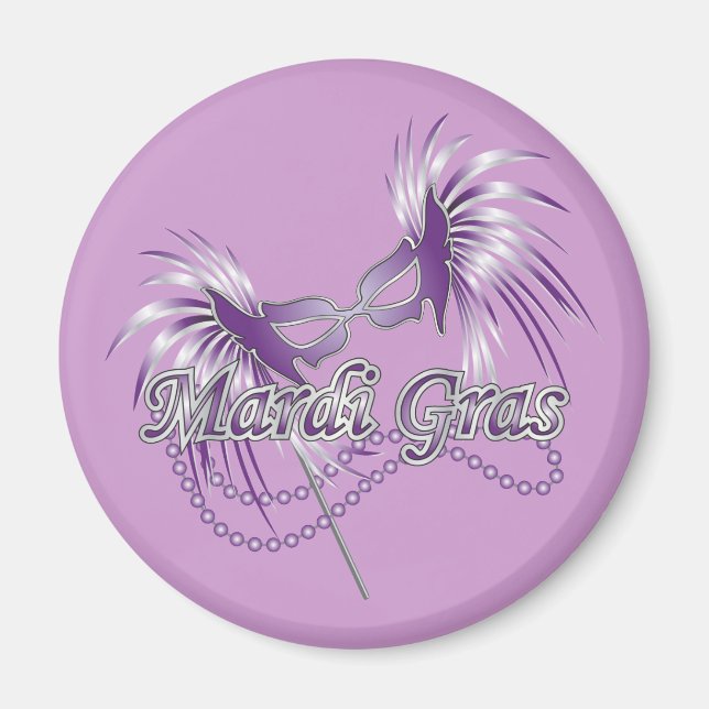Lila Mardi Gras Mask Magnet (Vorne)
