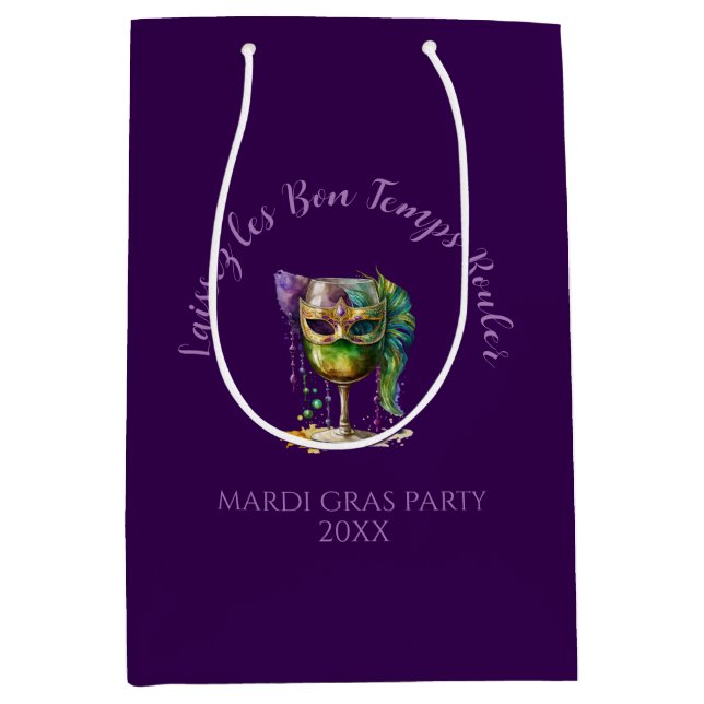 Lila Mardi-Gras-Maske  Mittlere Geschenktüte (Vorderseite)