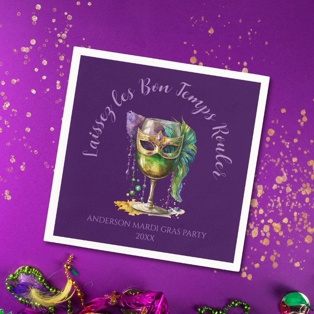 Lila Mardi-Gras-Maske  Serviette (Von Creator hochgeladen)
