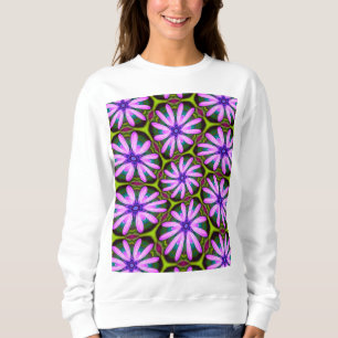 Lila Marguerite-Muster Sweatshirt