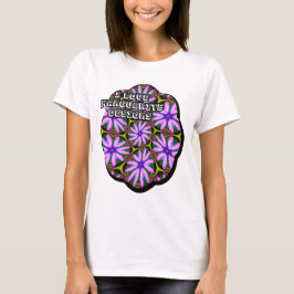 Lila Marguerite-Muster T-Shirt