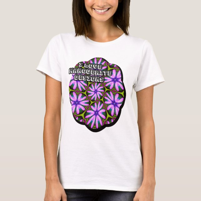 Lila Marguerite-Muster T-Shirt (Vorderseite)
