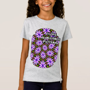 Lila Marguerite-Muster T-Shirt