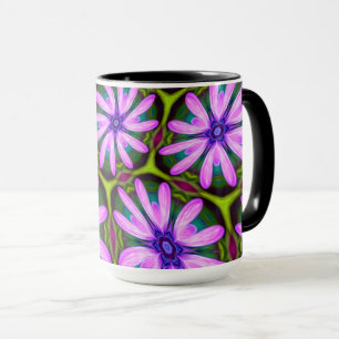 Lila Marguerite-Muster Tasse