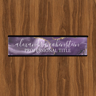 Lila Marmor-Achat-Bürotürschild Türschild