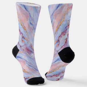 Lila Marmor-ähnlich mit Akzentstruktur Socken