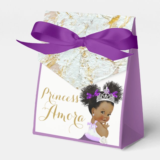 Lila|Marmor Gold & White Extravagant African Princ Geschenkschachtel (Vorderseite)