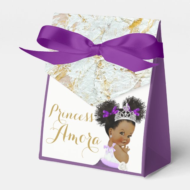 Lila|Marmor Gold & White Extravagant African Princ Geschenkschachtel (Vorderseite)