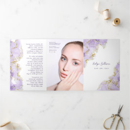 Lila Marmordesign-Broschüre "Lavender" Dreifach Gefaltete Karte