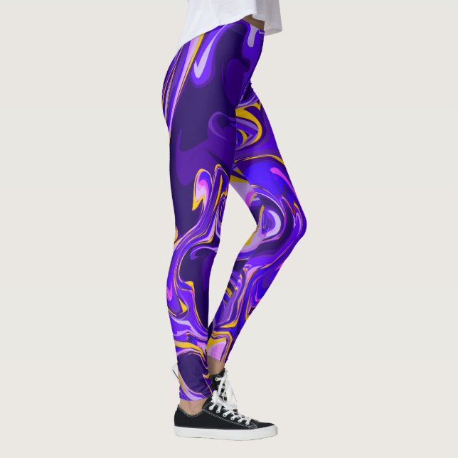 Lila Marmordesign Leggings (Rechts)