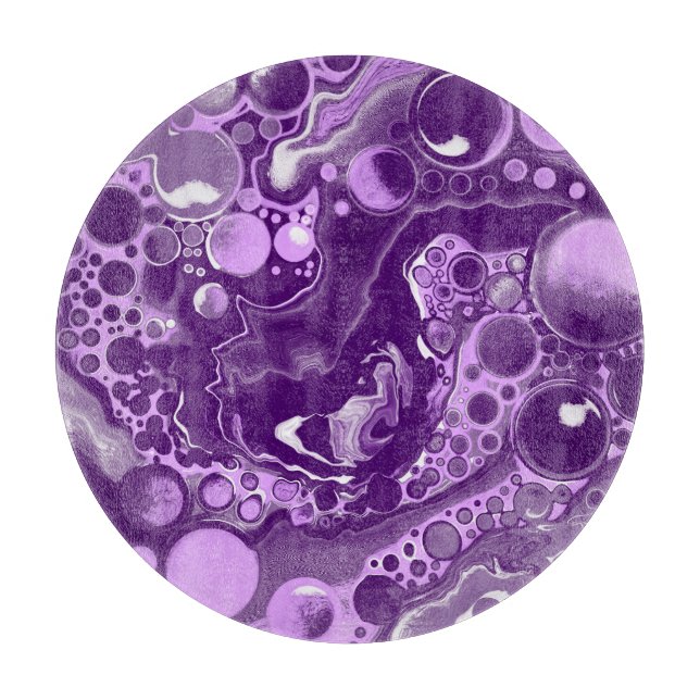 Lila Marmorfluid Art Cells Schneidebrett (Vorderseite)