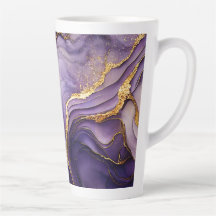 Lila marmorierte große Latte-Tasse