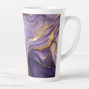 Lila marmorierte große Latte-Tasse Milchtasse