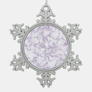 Lila Marmormuster Schneeflocken Zinn-Ornament